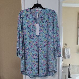 Floral Blue Women's Top